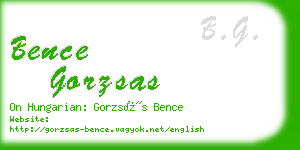 bence gorzsas business card
